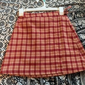 Checkered orange emerson skirt Brandy Melville